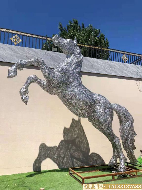 不锈钢镂空马雕塑 动物马 编制工艺